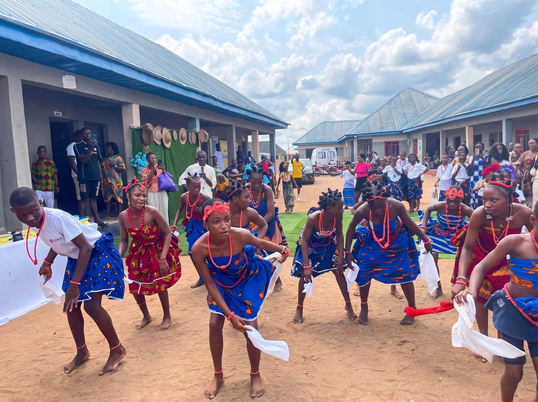 Students performing a traditional dance on Cultural Day